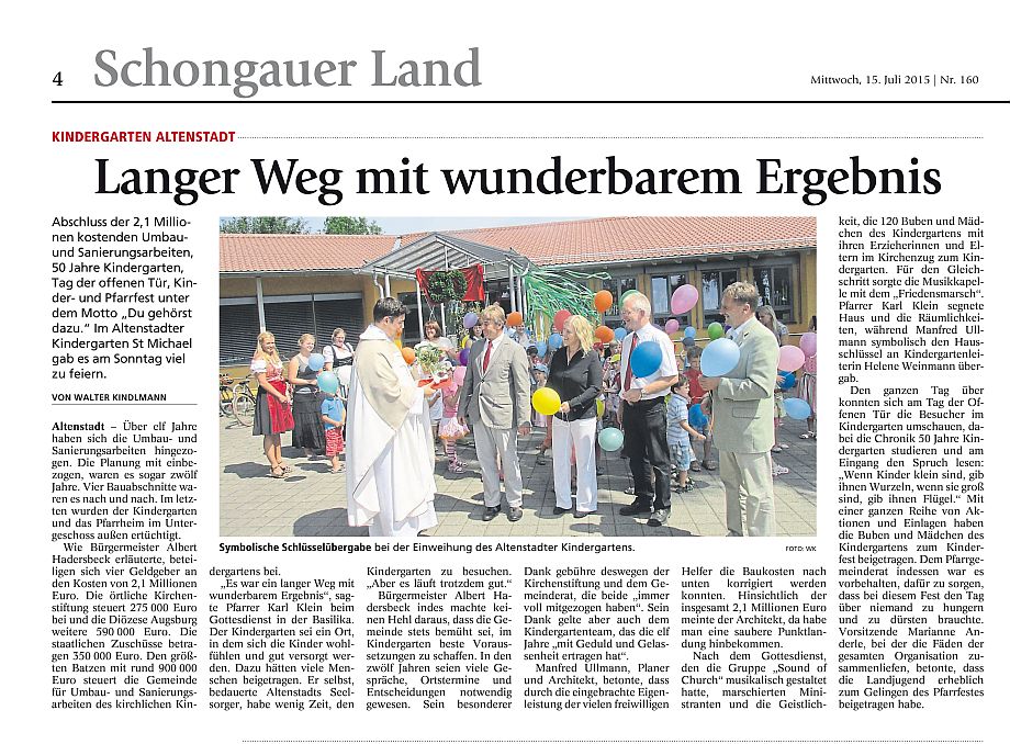 Kindergarten Altenstadt saniert und eingeweiht